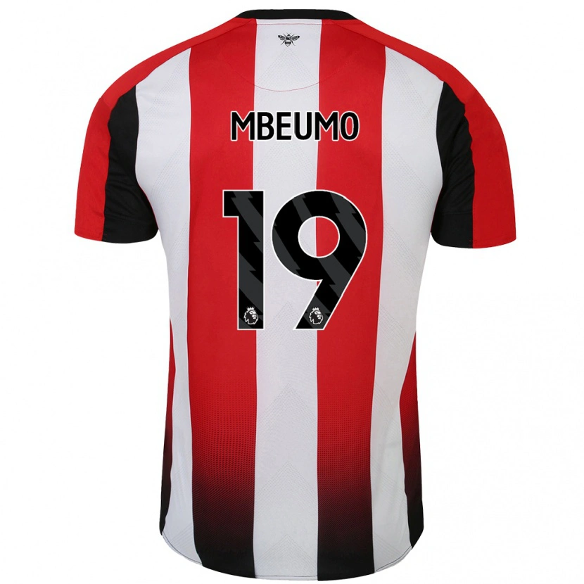 Danxen Børn Bryan Mbeumo #19 Rød Hvid Hjemmebane Spillertrøjer 2024/25 Trøje T-Shirt