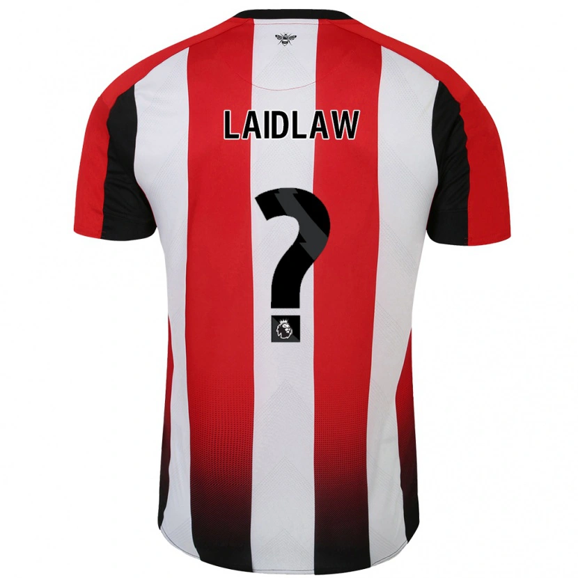 Danxen Børn Ethan Laidlaw #0 Rød Hvid Hjemmebane Spillertrøjer 2024/25 Trøje T-Shirt