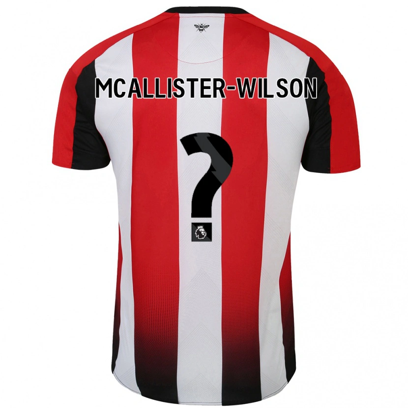 Danxen Børn Zack Mcallister-Wilson #0 Rød Hvid Hjemmebane Spillertrøjer 2024/25 Trøje T-Shirt