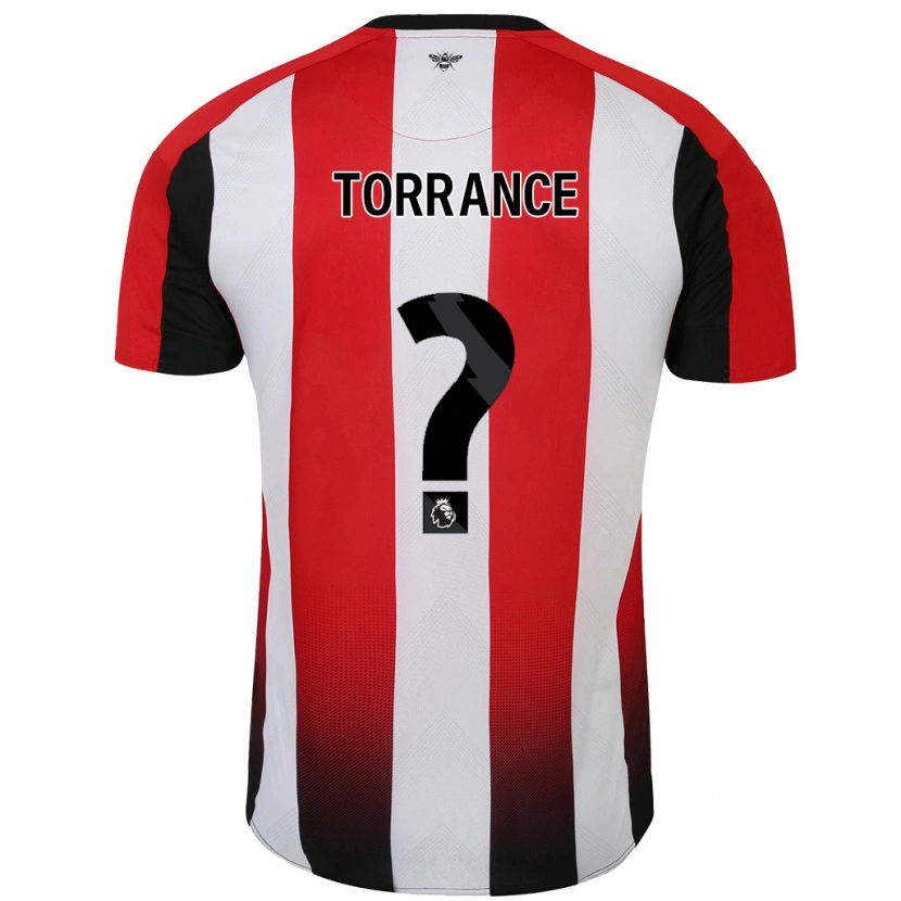 Danxen Børn Bruno Torrance #0 Rød Hvid Hjemmebane Spillertrøjer 2024/25 Trøje T-Shirt