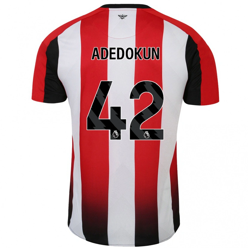 Danxen Børn Val Adedokun #42 Rød Hvid Hjemmebane Spillertrøjer 2024/25 Trøje T-Shirt