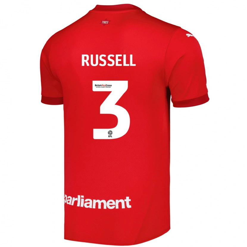 Danxen Børn Jon Russell #3 Rød Hjemmebane Spillertrøjer 2024/25 Trøje T-Shirt