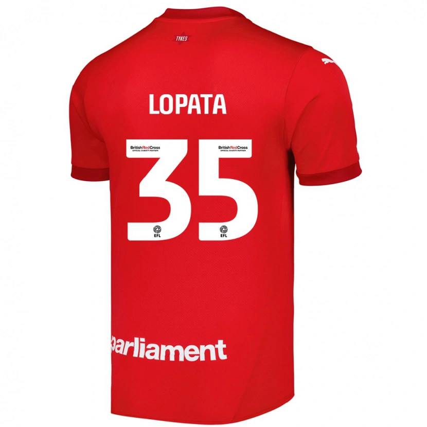 Danxen Børn Kacper Lopata #35 Rød Hjemmebane Spillertrøjer 2024/25 Trøje T-Shirt
