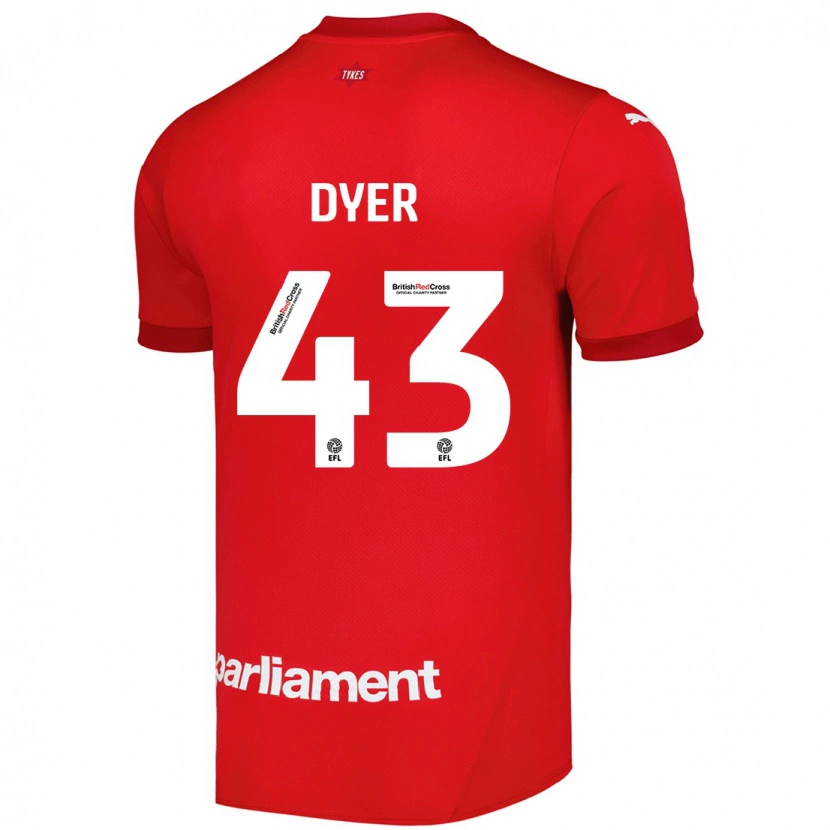 Danxen Børn Josiah Dyer #43 Rød Hjemmebane Spillertrøjer 2024/25 Trøje T-Shirt