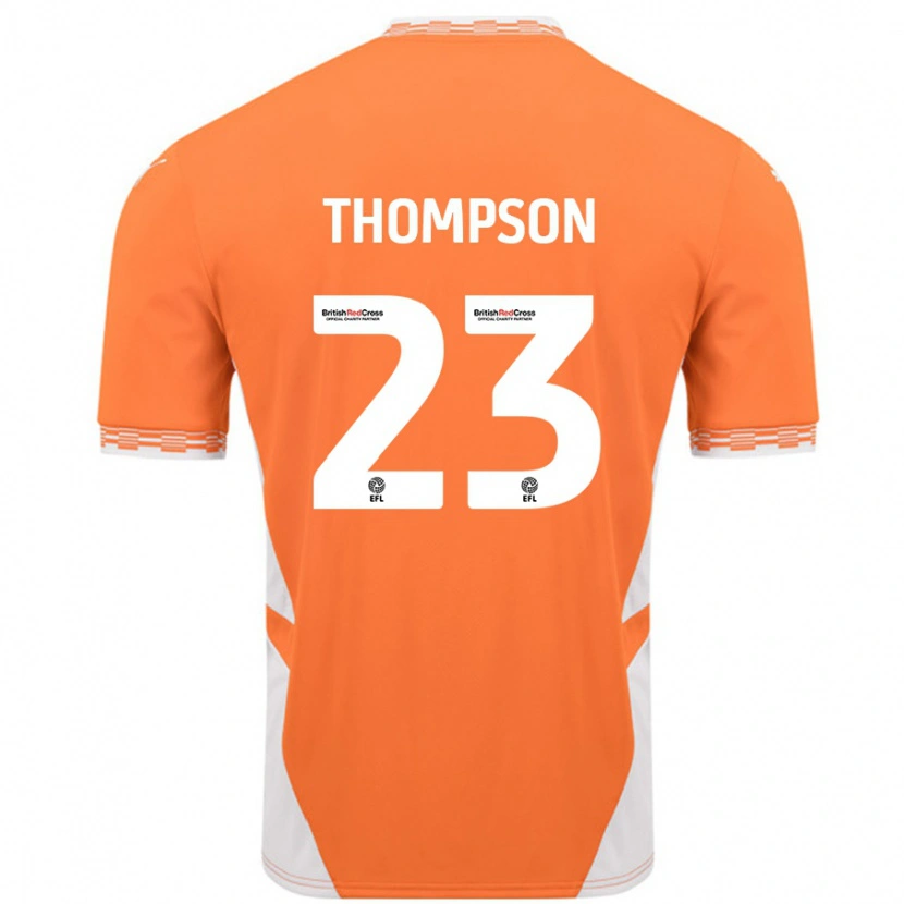 Danxen Børn Dominic Thompson #23 Orange Hvid Hjemmebane Spillertrøjer 2024/25 Trøje T-Shirt