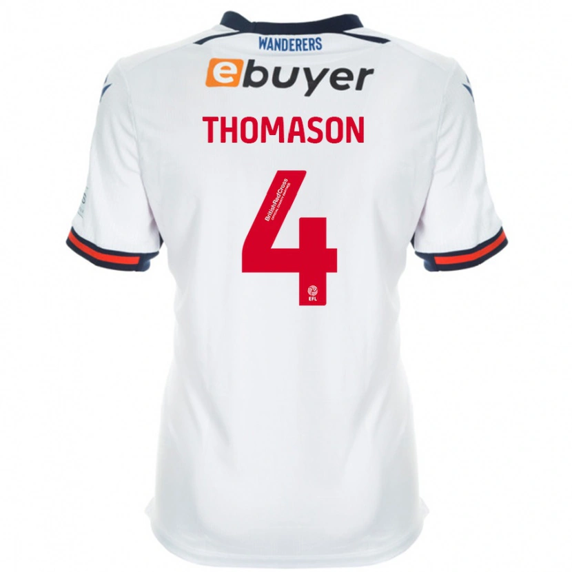 Danxen Børn George Thomason #4 Hvid Hjemmebane Spillertrøjer 2024/25 Trøje T-Shirt