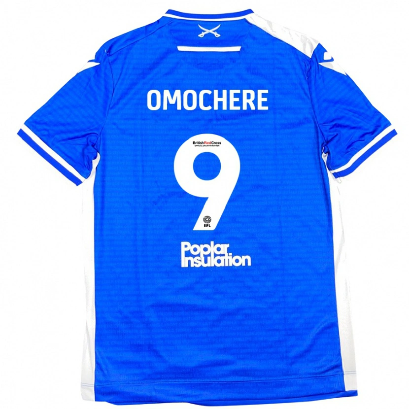 Danxen Børn Promise Omochere #9 Blå Hvid Hjemmebane Spillertrøjer 2024/25 Trøje T-Shirt