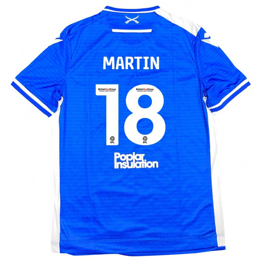 Danxen Børn Chris Martin #18 Blå Hvid Hjemmebane Spillertrøjer 2024/25 Trøje T-Shirt