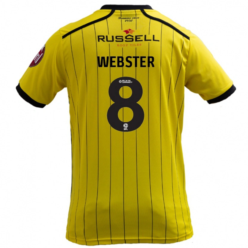 Danxen Børn Charlie Webster #8 Gul Hjemmebane Spillertrøjer 2024/25 Trøje T-Shirt