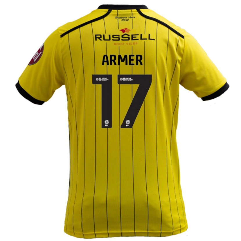 Danxen Børn Jack Armer #17 Gul Hjemmebane Spillertrøjer 2024/25 Trøje T-Shirt