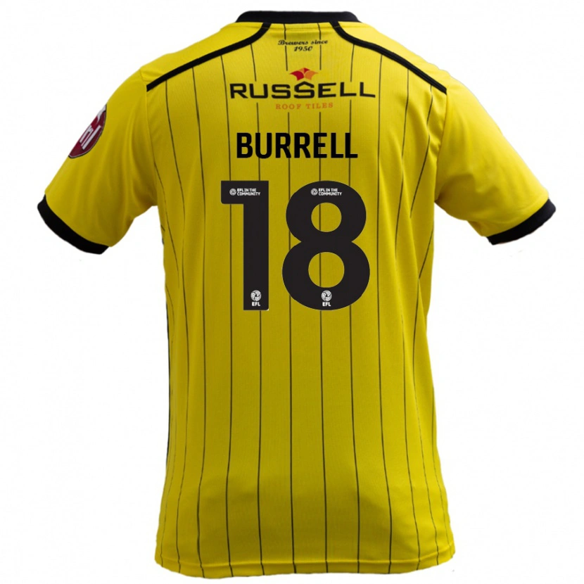Danxen Børn Rumarn Burrell #18 Gul Hjemmebane Spillertrøjer 2024/25 Trøje T-Shirt