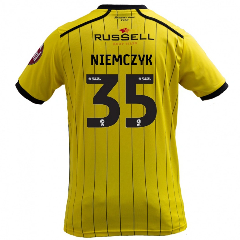 Danxen Børn Jakub Niemczyk #35 Gul Hjemmebane Spillertrøjer 2024/25 Trøje T-Shirt