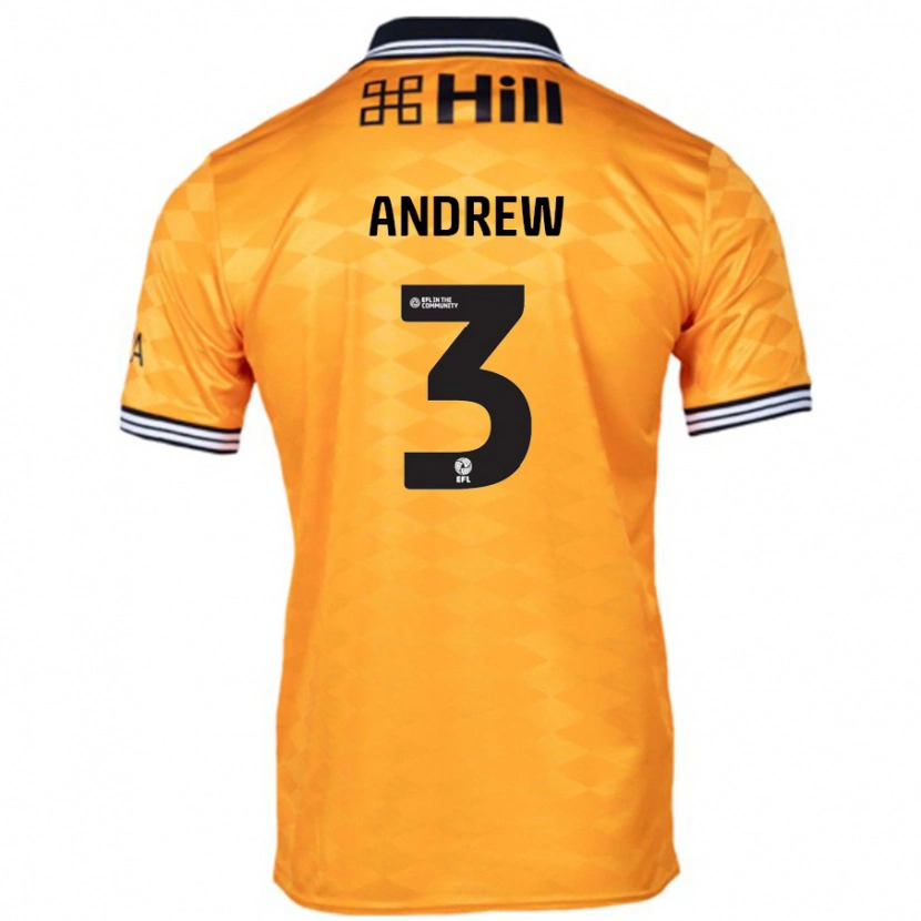 Danxen Børn Danny Andrew #3 Orange Hjemmebane Spillertrøjer 2024/25 Trøje T-Shirt