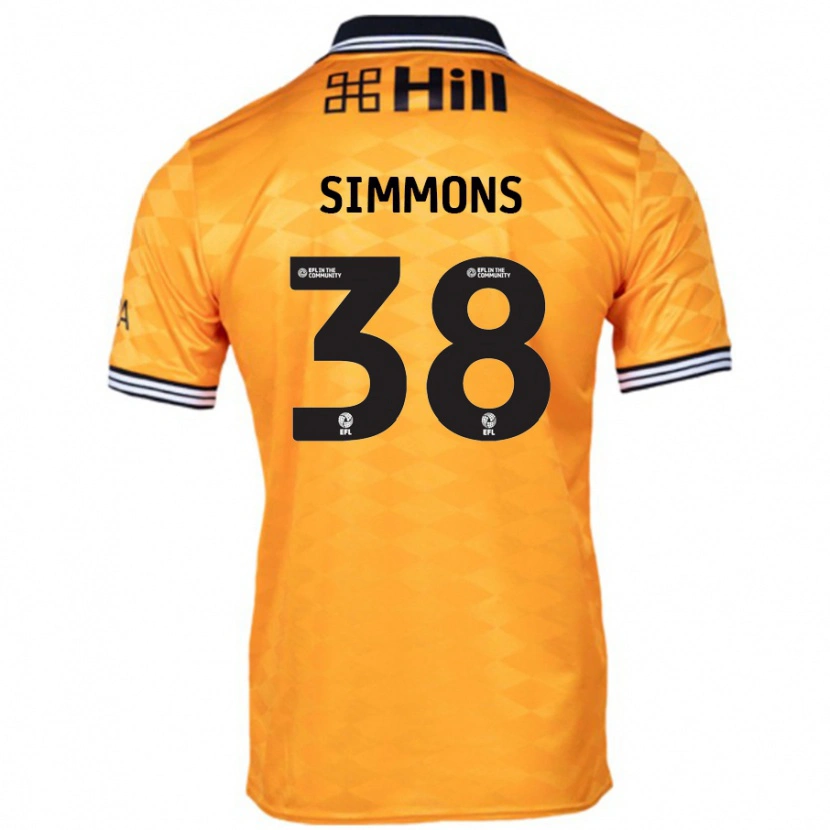 Danxen Børn Bella Simmons #38 Orange Hjemmebane Spillertrøjer 2024/25 Trøje T-Shirt
