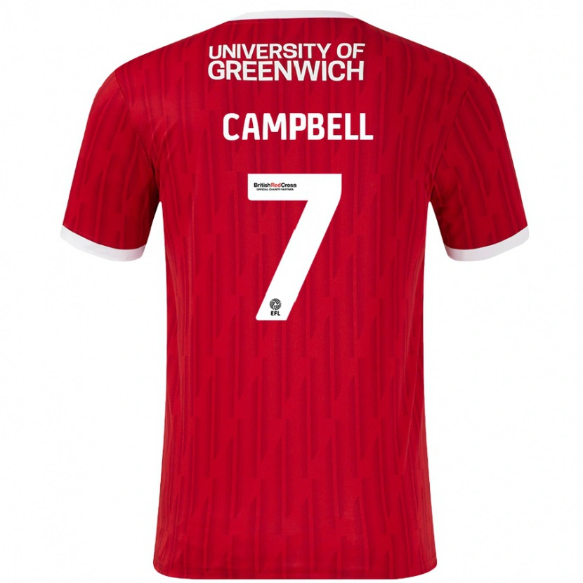 Danxen Børn Tyreece Campbell #7 Rød Hvid Hjemmebane Spillertrøjer 2024/25 Trøje T-Shirt