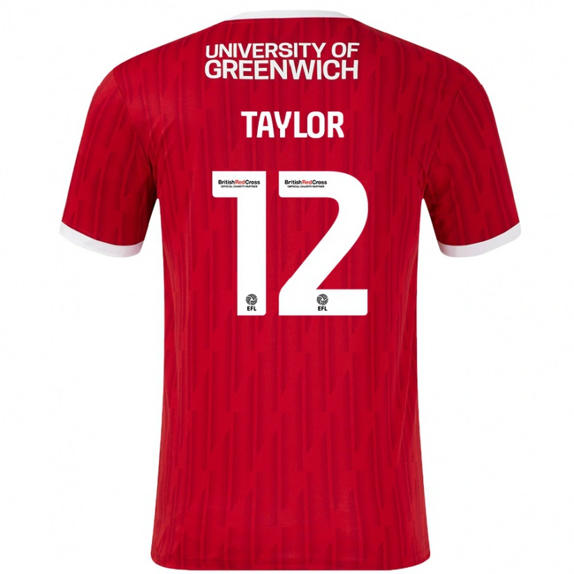 Danxen Børn Terry Taylor #12 Rød Hvid Hjemmebane Spillertrøjer 2024/25 Trøje T-Shirt