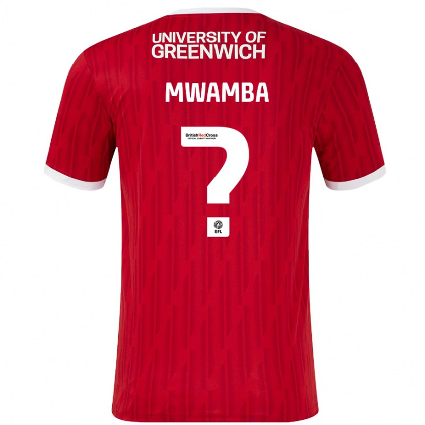 Danxen Børn Alan Mwamba #0 Rød Hvid Hjemmebane Spillertrøjer 2024/25 Trøje T-Shirt