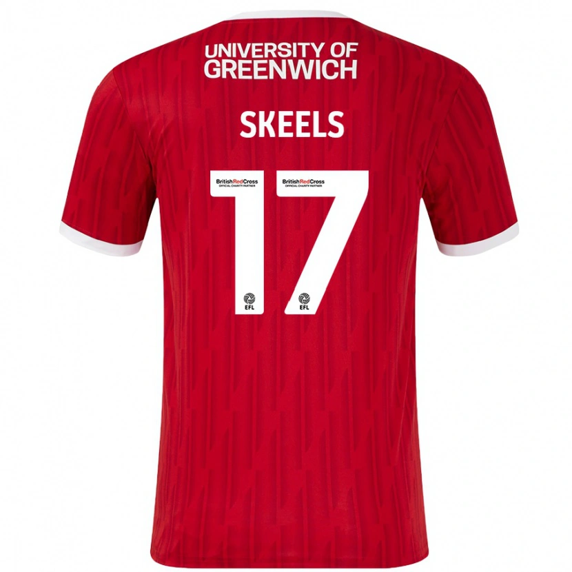 Danxen Børn Kiera Skeels #17 Rød Hvid Hjemmebane Spillertrøjer 2024/25 Trøje T-Shirt