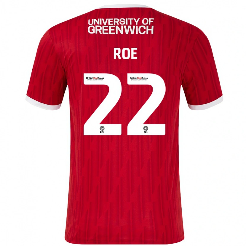 Danxen Børn Bethan Roe #22 Rød Hvid Hjemmebane Spillertrøjer 2024/25 Trøje T-Shirt