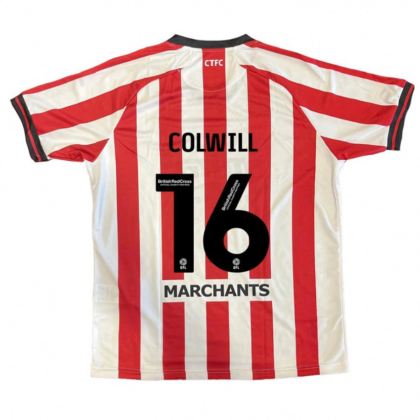 Danxen Børn Joel Colwill #16 Rød Hvid Hjemmebane Spillertrøjer 2024/25 Trøje T-Shirt