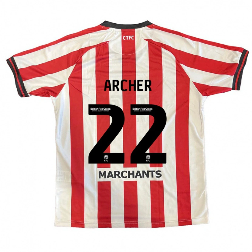 Danxen Børn Ethon Archer #22 Rød Hvid Hjemmebane Spillertrøjer 2024/25 Trøje T-Shirt