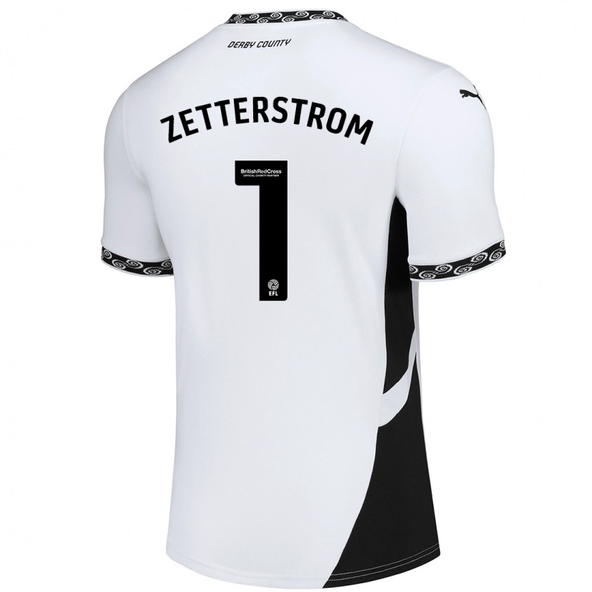Danxen Børn Jacob Widell Zetterström #1 Hvid Sort Hjemmebane Spillertrøjer 2024/25 Trøje T-Shirt