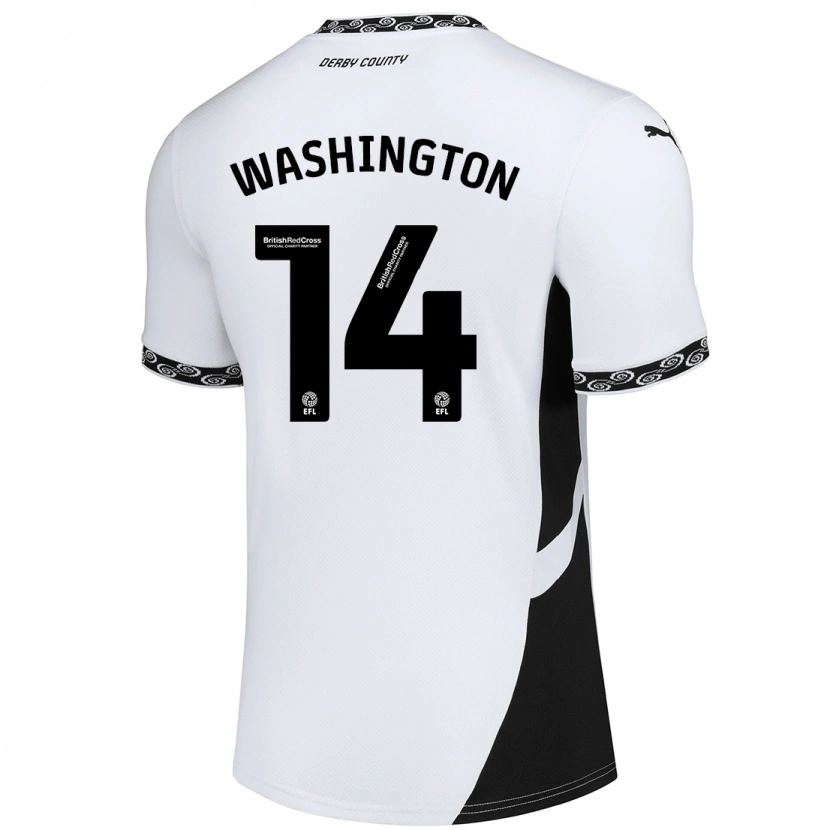 Danxen Børn Conor Washington #14 Hvid Sort Hjemmebane Spillertrøjer 2024/25 Trøje T-Shirt