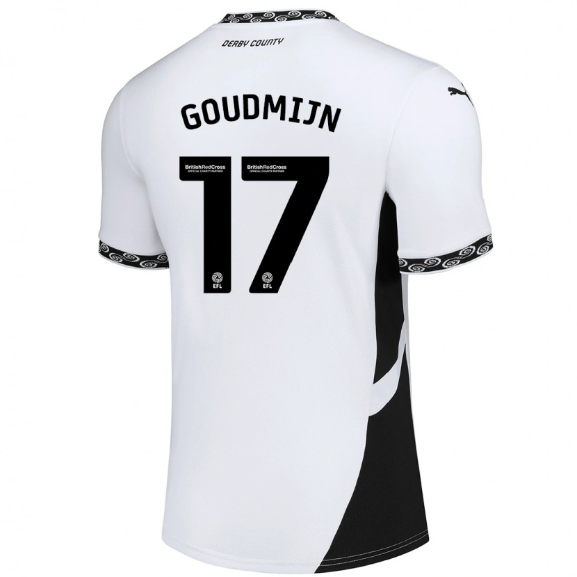 Danxen Børn Kenzo Goudmijn #17 Hvid Sort Hjemmebane Spillertrøjer 2024/25 Trøje T-Shirt
