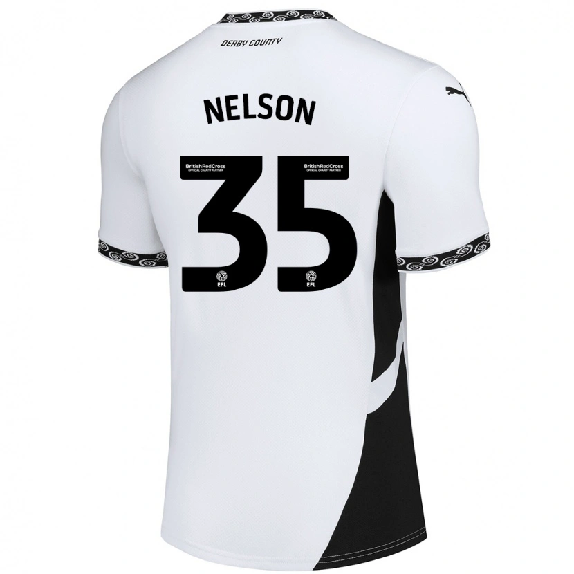 Danxen Børn Curtis Nelson #35 Hvid Sort Hjemmebane Spillertrøjer 2024/25 Trøje T-Shirt