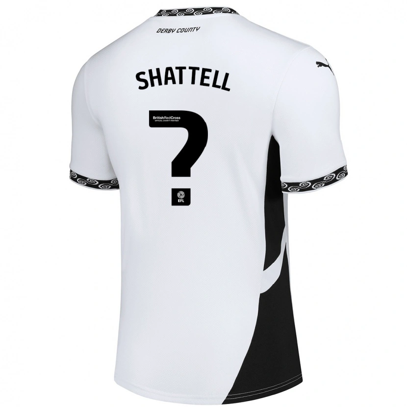 Danxen Børn Josh Shattell #0 Hvid Sort Hjemmebane Spillertrøjer 2024/25 Trøje T-Shirt