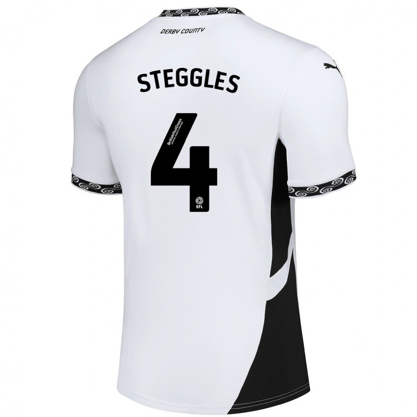 Danxen Børn Charlotte Steggles #4 Hvid Sort Hjemmebane Spillertrøjer 2024/25 Trøje T-Shirt