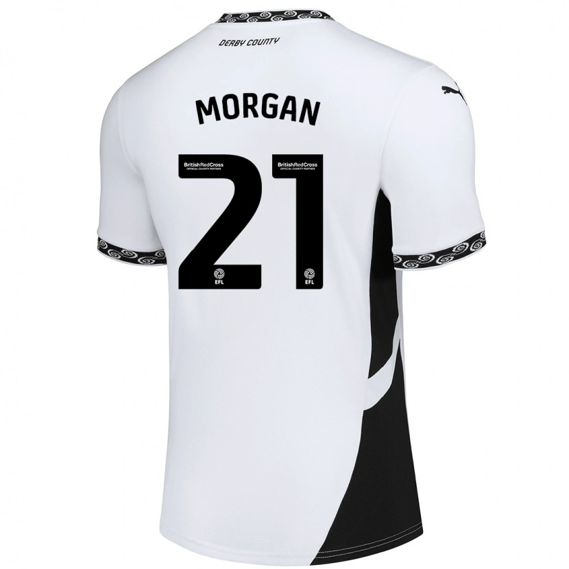 Danxen Børn Sarah Morgan #21 Hvid Sort Hjemmebane Spillertrøjer 2024/25 Trøje T-Shirt
