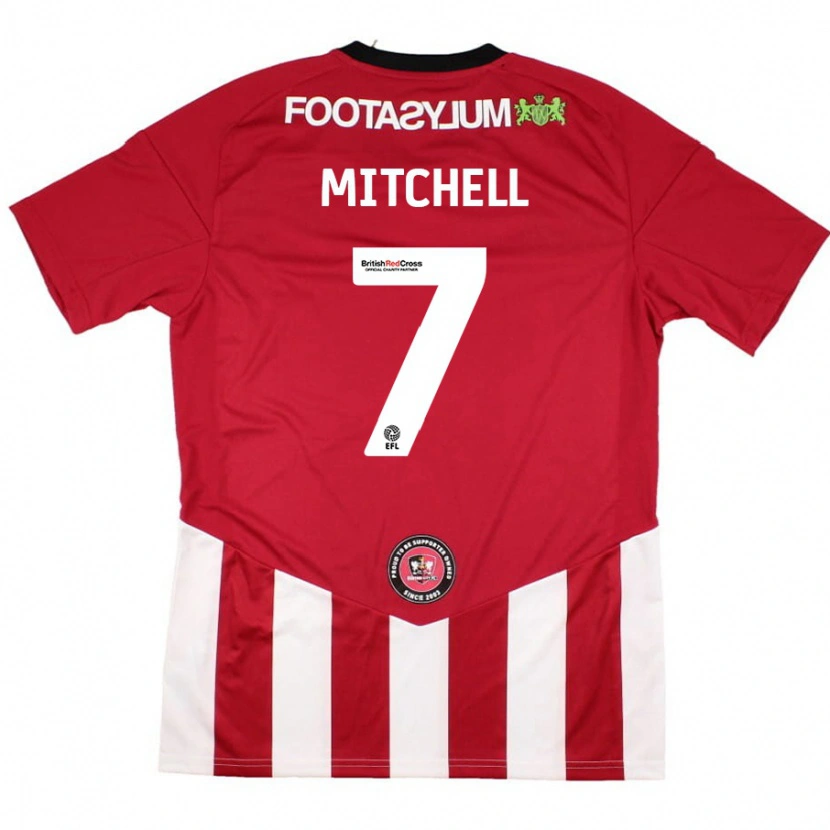 Danxen Børn Demetri Mitchell #7 Rød Hvid Hjemmebane Spillertrøjer 2024/25 Trøje T-Shirt