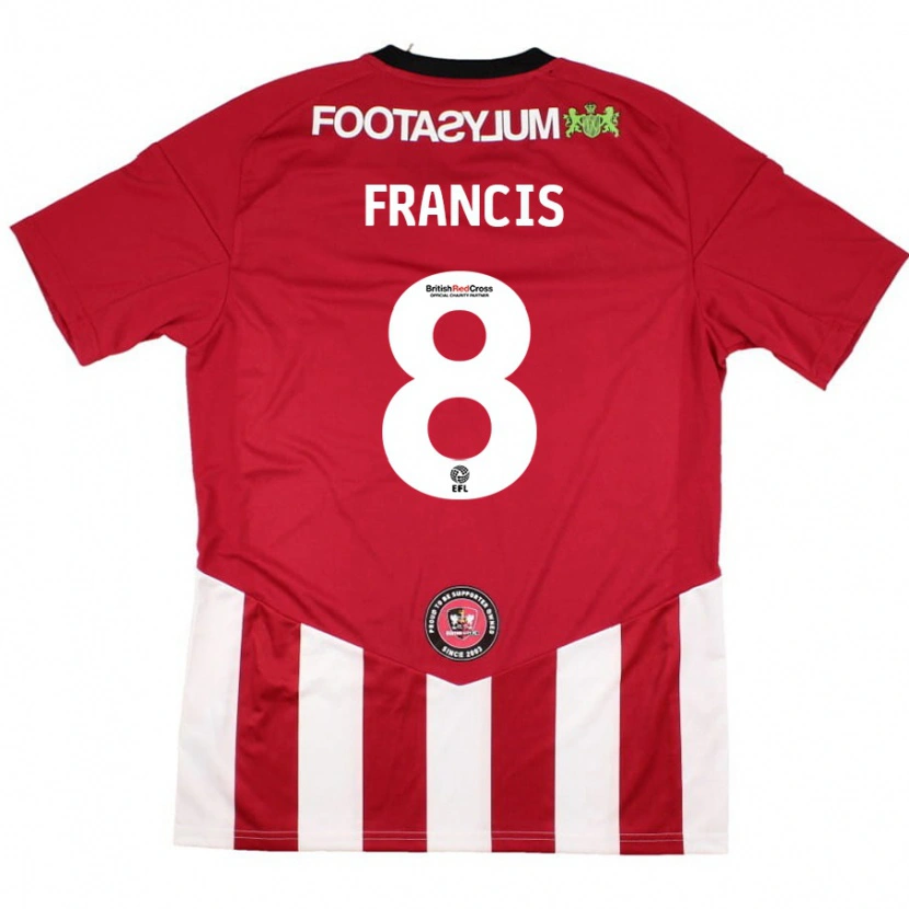 Danxen Børn Ed Francis #8 Rød Hvid Hjemmebane Spillertrøjer 2024/25 Trøje T-Shirt