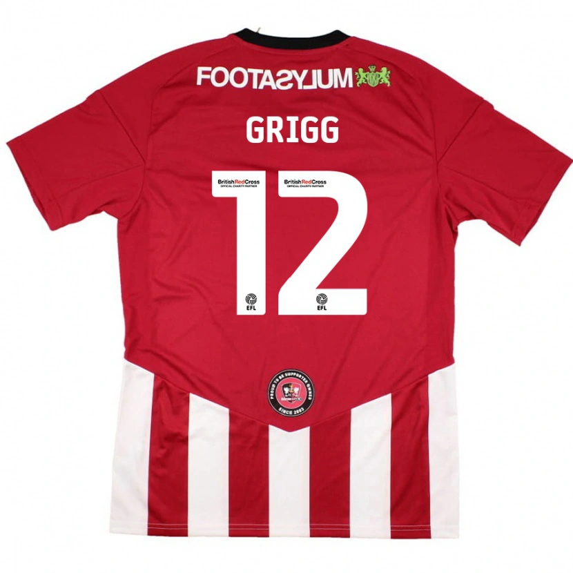 Danxen Børn Katie Grigg #12 Rød Hvid Hjemmebane Spillertrøjer 2024/25 Trøje T-Shirt