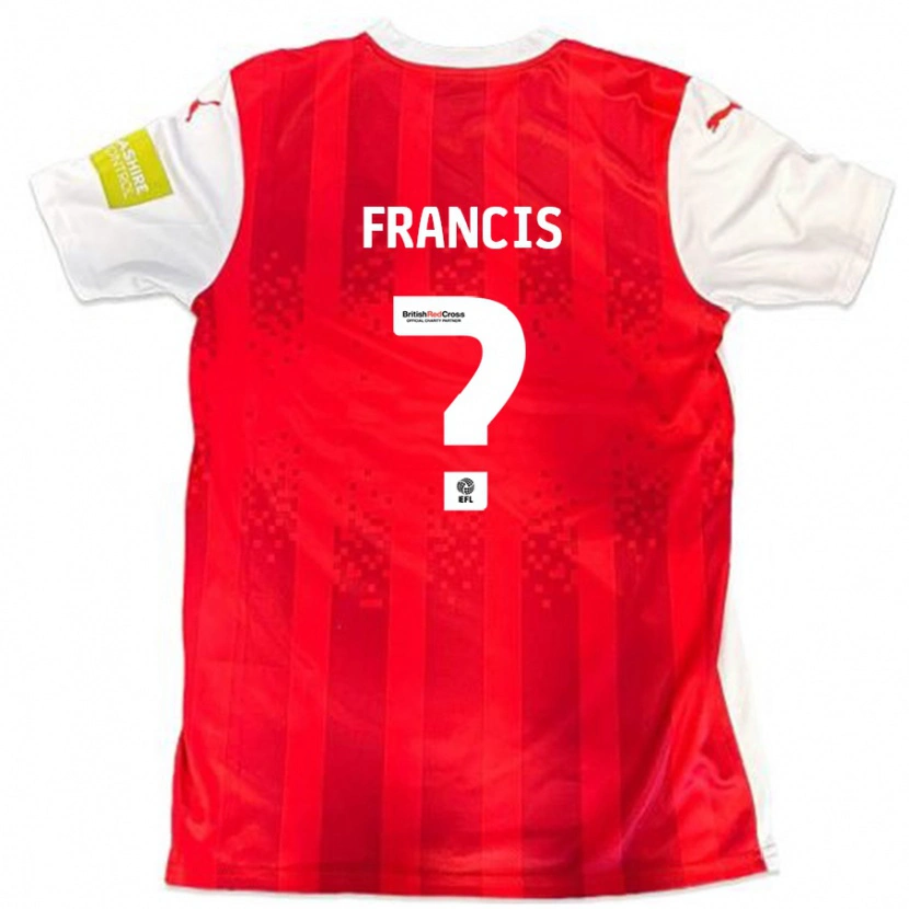 Danxen Børn Dannen Francis #0 Rød Hvid Hjemmebane Spillertrøjer 2024/25 Trøje T-Shirt