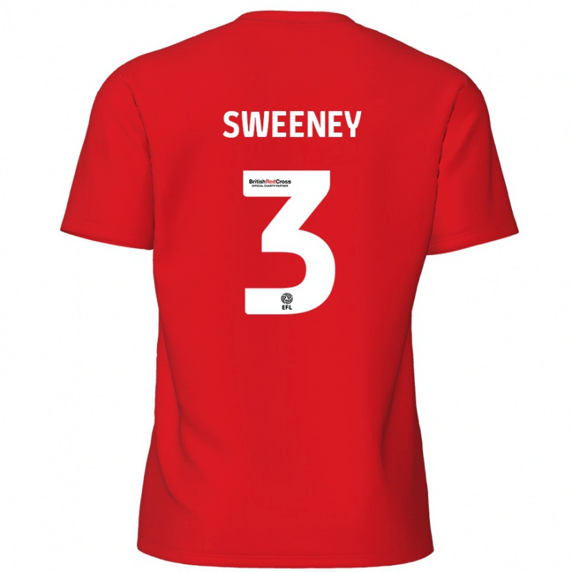 Danxen Børn Jayden Sweeney #3 Rød Hjemmebane Spillertrøjer 2024/25 Trøje T-Shirt