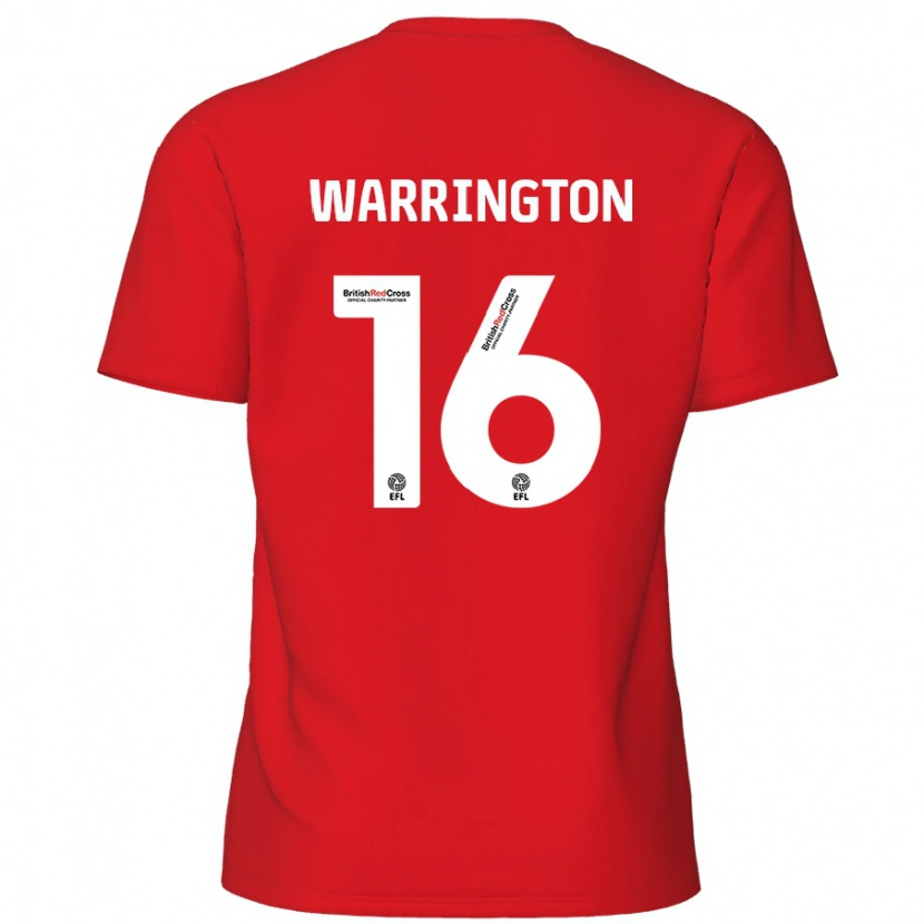 Danxen Børn Lewis Warrington #16 Rød Hjemmebane Spillertrøjer 2024/25 Trøje T-Shirt