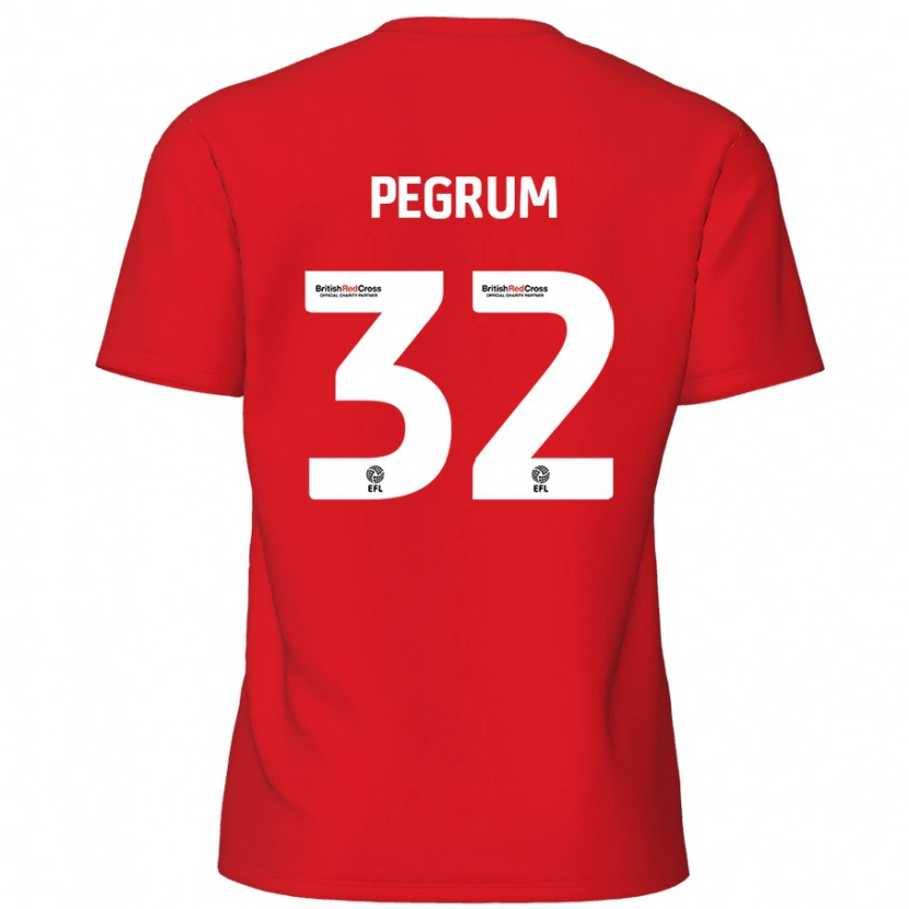 Danxen Børn Charlie Pegrum #32 Rød Hjemmebane Spillertrøjer 2024/25 Trøje T-Shirt