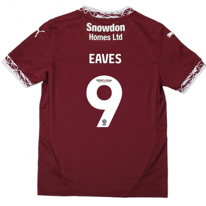 Danxen Børn Tom Eaves #9 Bourgogne Hjemmebane Spillertrøjer 2024/25 Trøje T-Shirt