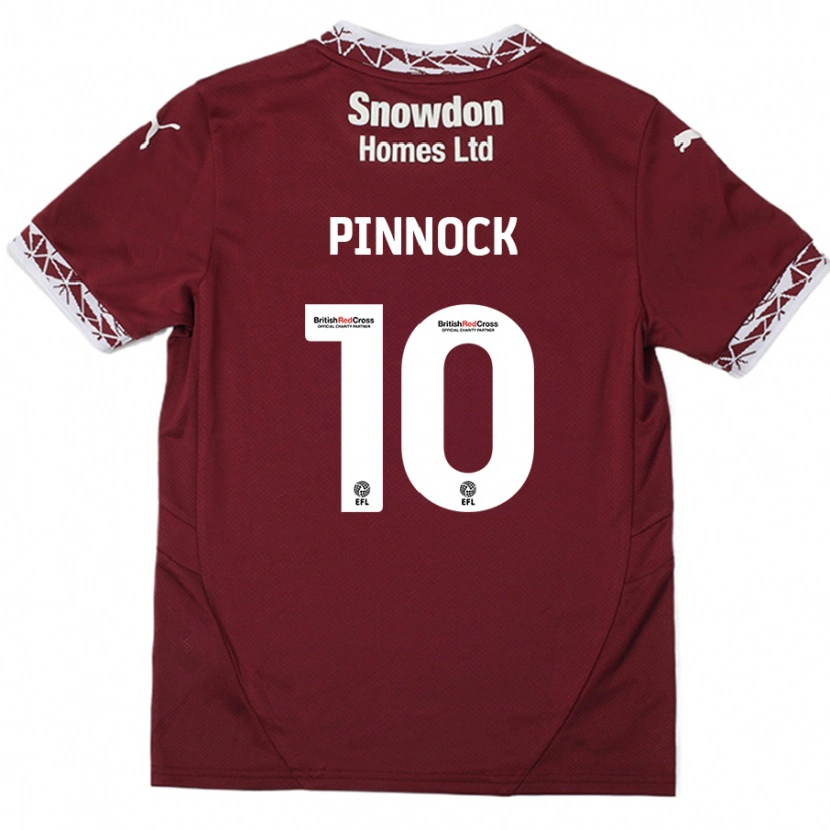 Danxen Børn Mitch Pinnock #10 Bourgogne Hjemmebane Spillertrøjer 2024/25 Trøje T-Shirt