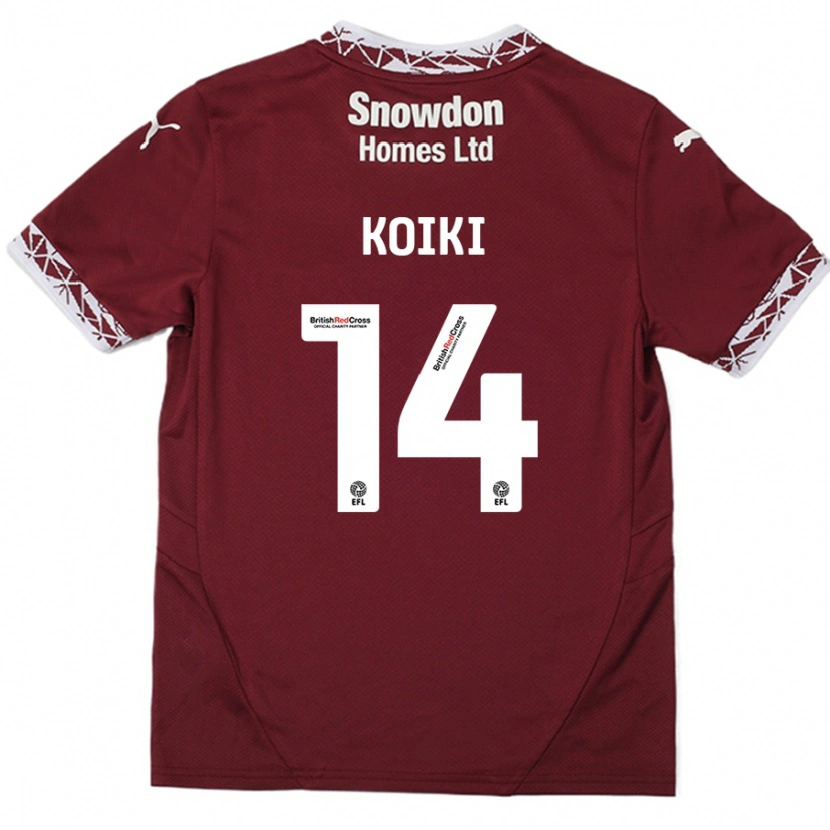 Danxen Børn Ali Koiki #14 Bourgogne Hjemmebane Spillertrøjer 2024/25 Trøje T-Shirt
