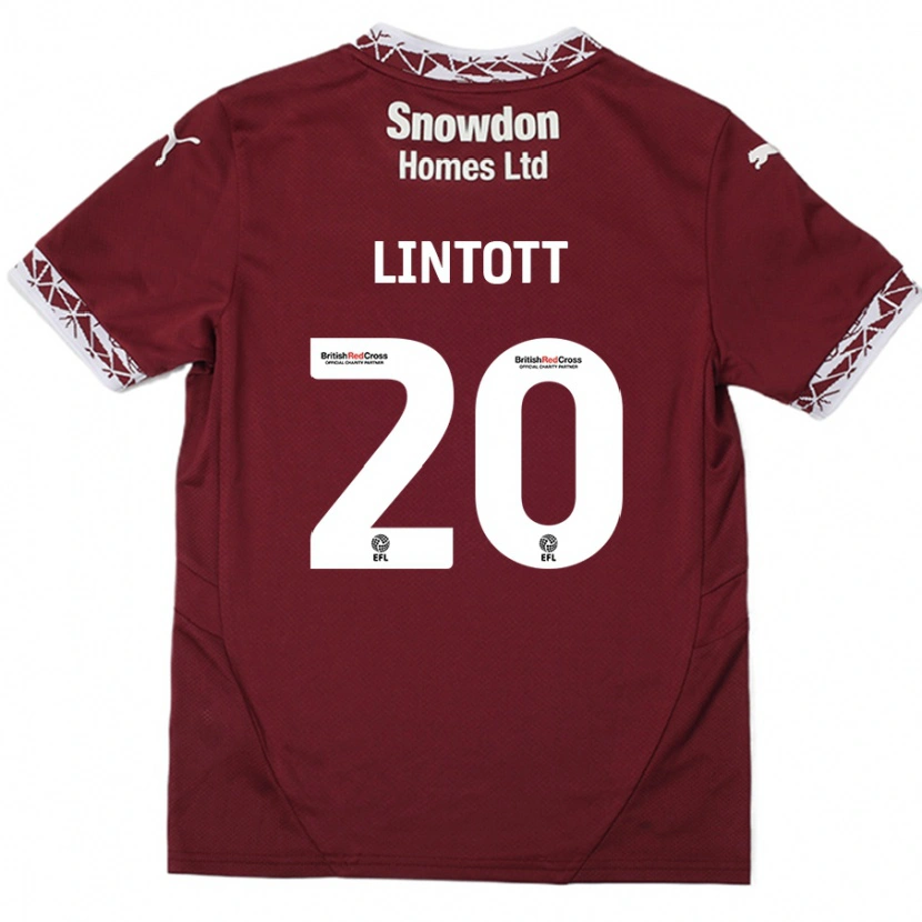 Danxen Børn Harvey Lintott #20 Bourgogne Hjemmebane Spillertrøjer 2024/25 Trøje T-Shirt