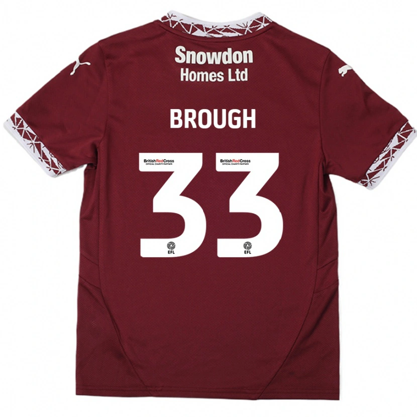 Danxen Børn Patrick Brough #33 Bourgogne Hjemmebane Spillertrøjer 2024/25 Trøje T-Shirt