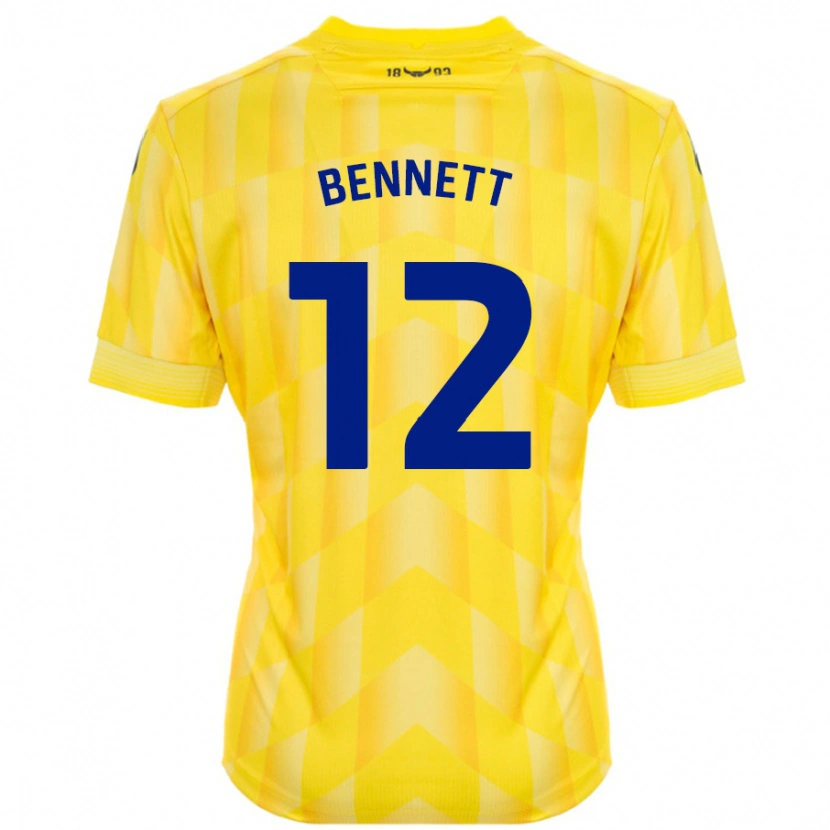 Danxen Børn Joe Bennett #12 Gul Hjemmebane Spillertrøjer 2024/25 Trøje T-Shirt