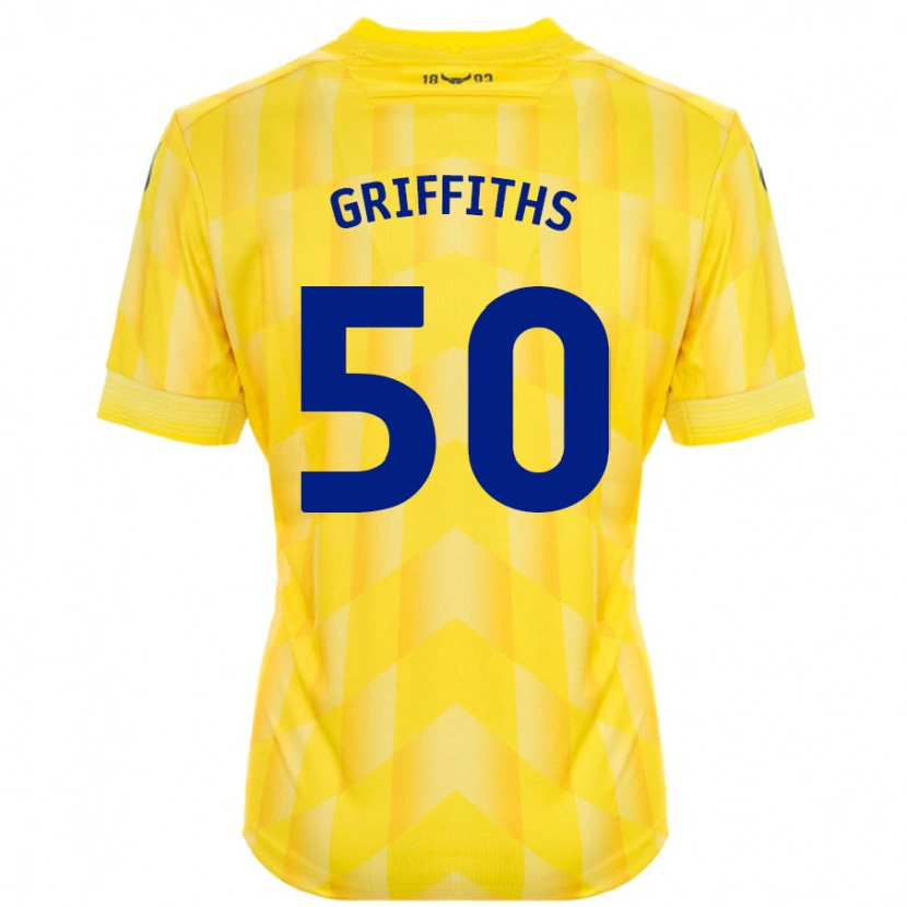 Danxen Børn Louis Griffiths #50 Gul Hjemmebane Spillertrøjer 2024/25 Trøje T-Shirt