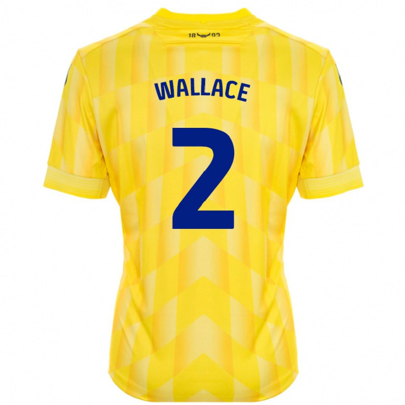 Danxen Børn Emily Wallace #2 Gul Hjemmebane Spillertrøjer 2024/25 Trøje T-Shirt