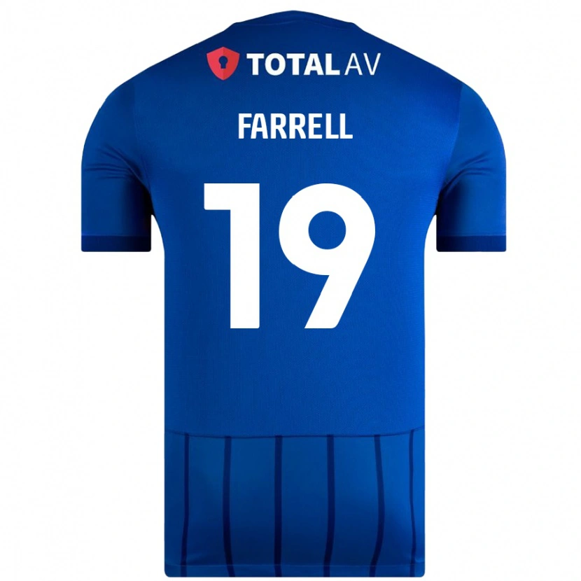 Danxen Børn Jacob Farrell #19 Blå Hjemmebane Spillertrøjer 2024/25 Trøje T-Shirt