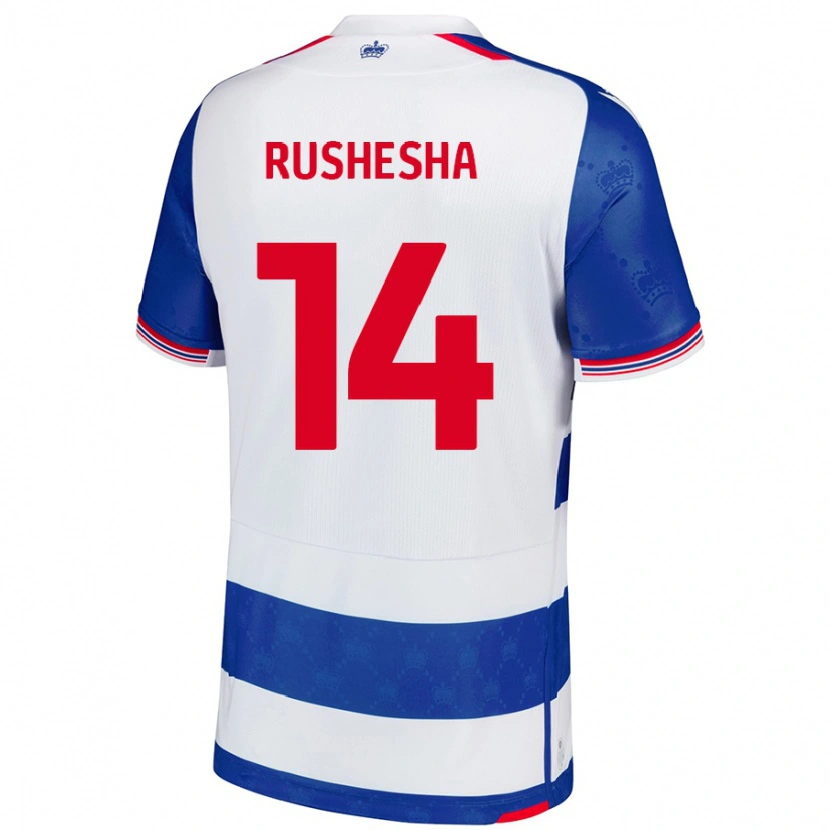 Danxen Børn Tivonge Rushesha #14 Blå Hvid Hjemmebane Spillertrøjer 2024/25 Trøje T-Shirt