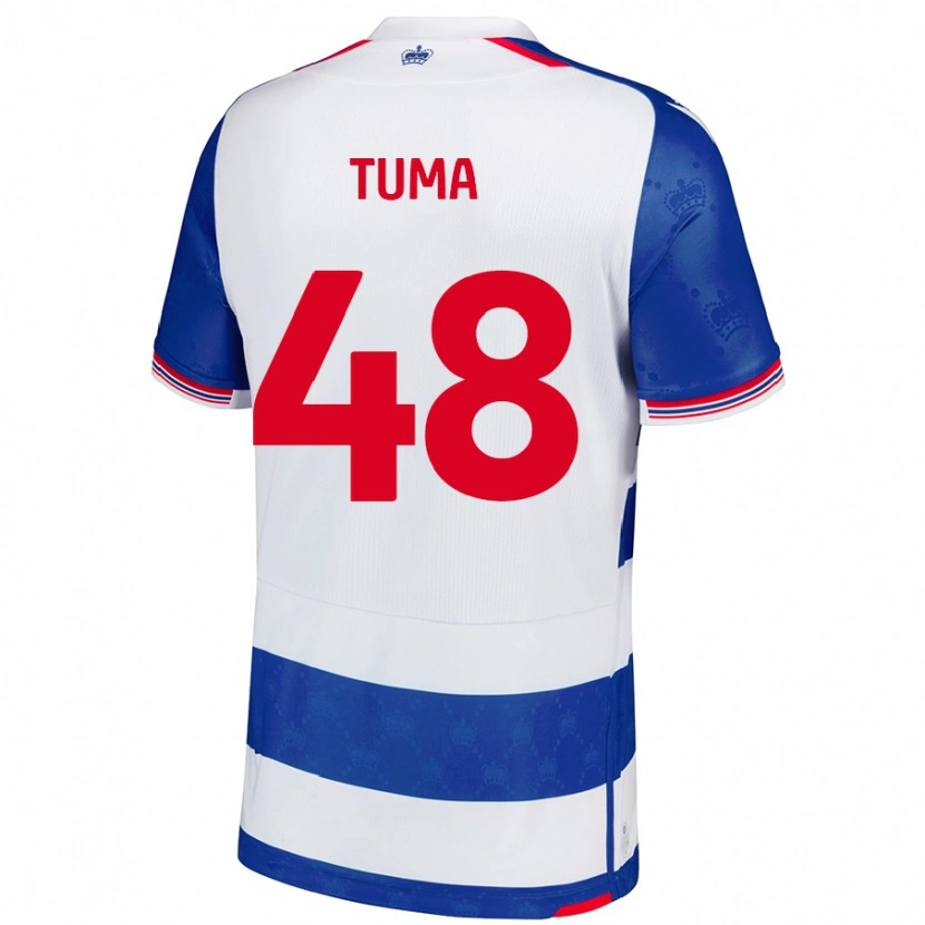 Danxen Børn Basil Tuma #48 Blå Hvid Hjemmebane Spillertrøjer 2024/25 Trøje T-Shirt